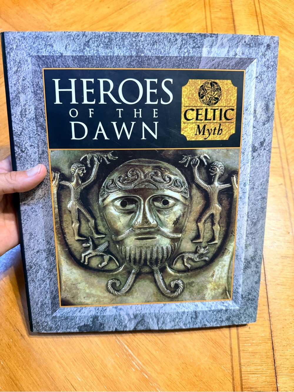 Heroes of the Dawn Celtic Myth Decorative Book hardcover - Gray & Gold